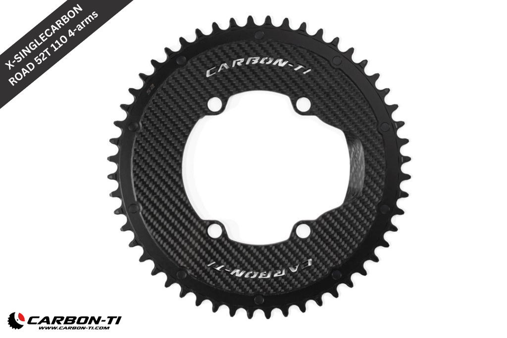 Carbon-Ti X-SingleCarbon Road 52 x 110 (4 arms) Chainring